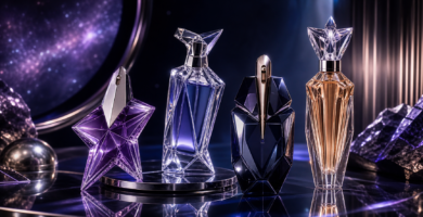 Luxury perfume bottles for a Mugler perfume guide