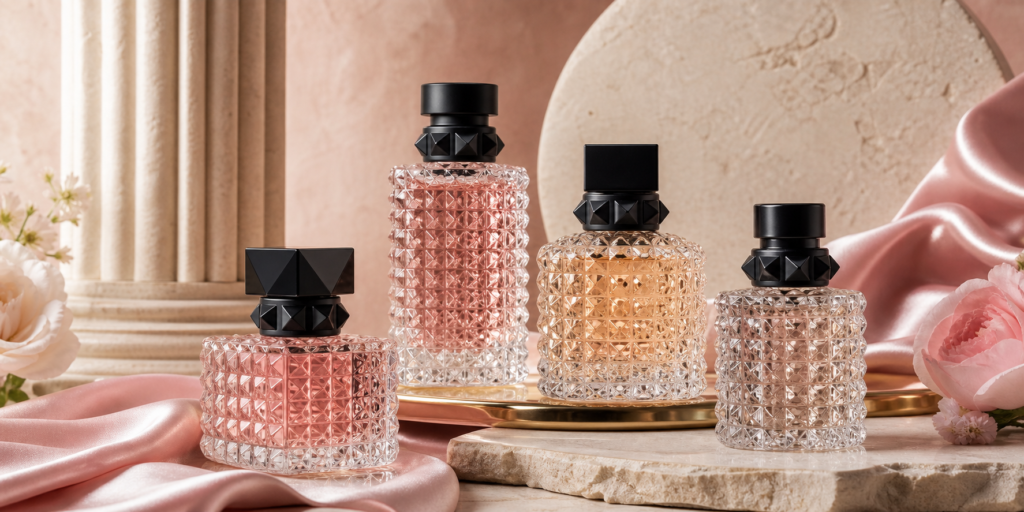 Luxury perfume bottles for a Valentino perfume guide