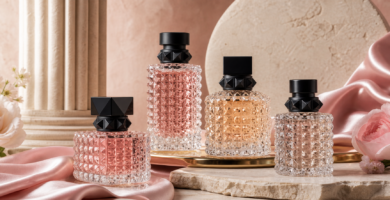 Luxury perfume bottles for a Valentino perfume guide