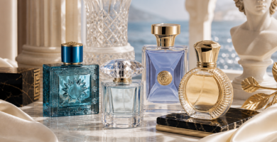Luxury perfume bottles for a Versace perfume guide