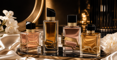 Luxury perfume bottles for a YSL perfume guide