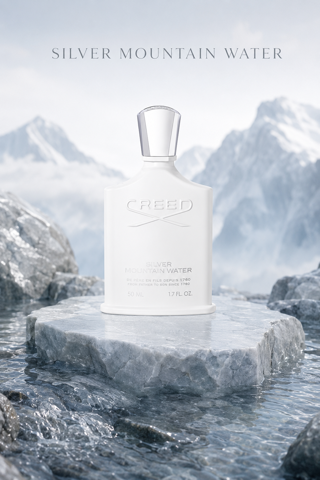 Creed Silver Mountain Water cologne bottle