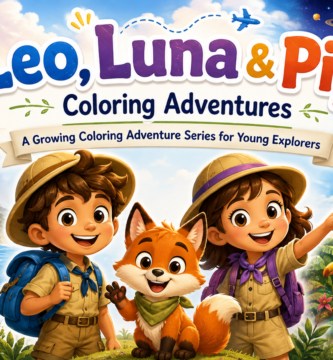 Leo, Luna and Pip kids coloring book adventures